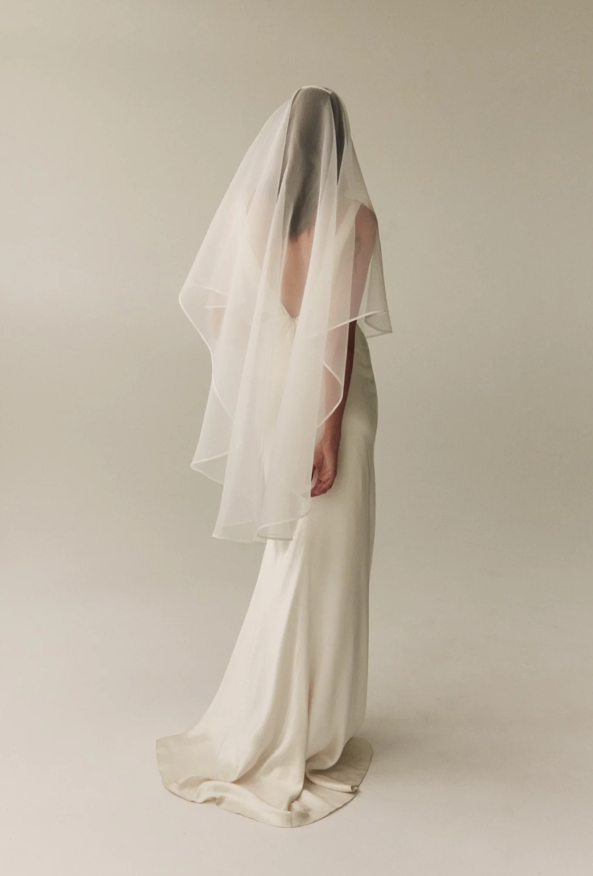 An image of a sheer organza veil from Prea James.