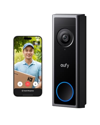 Eufy Video Doorbell Camera Wireless C30, Live Video Call, 2k Fhd, Battery Powered, 16:9 Wide View, Easy Installation, Human and Motion Detection, Homebase S380 Compatible, No Monthly Fee