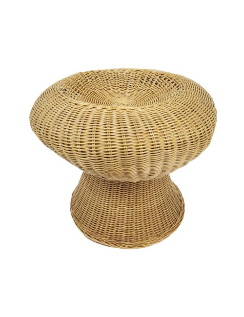 Vintage Rattan Stool Mushroom Footstool Plant Table