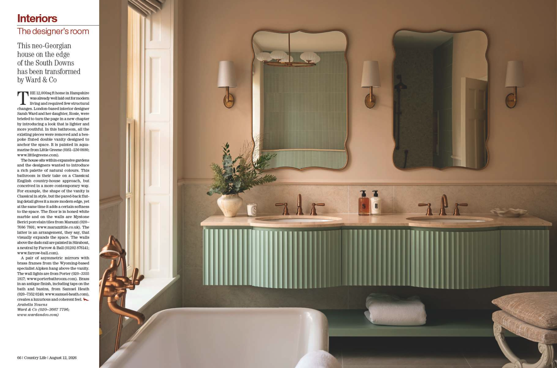 A spread of Country Life magazine showing a bathroom
