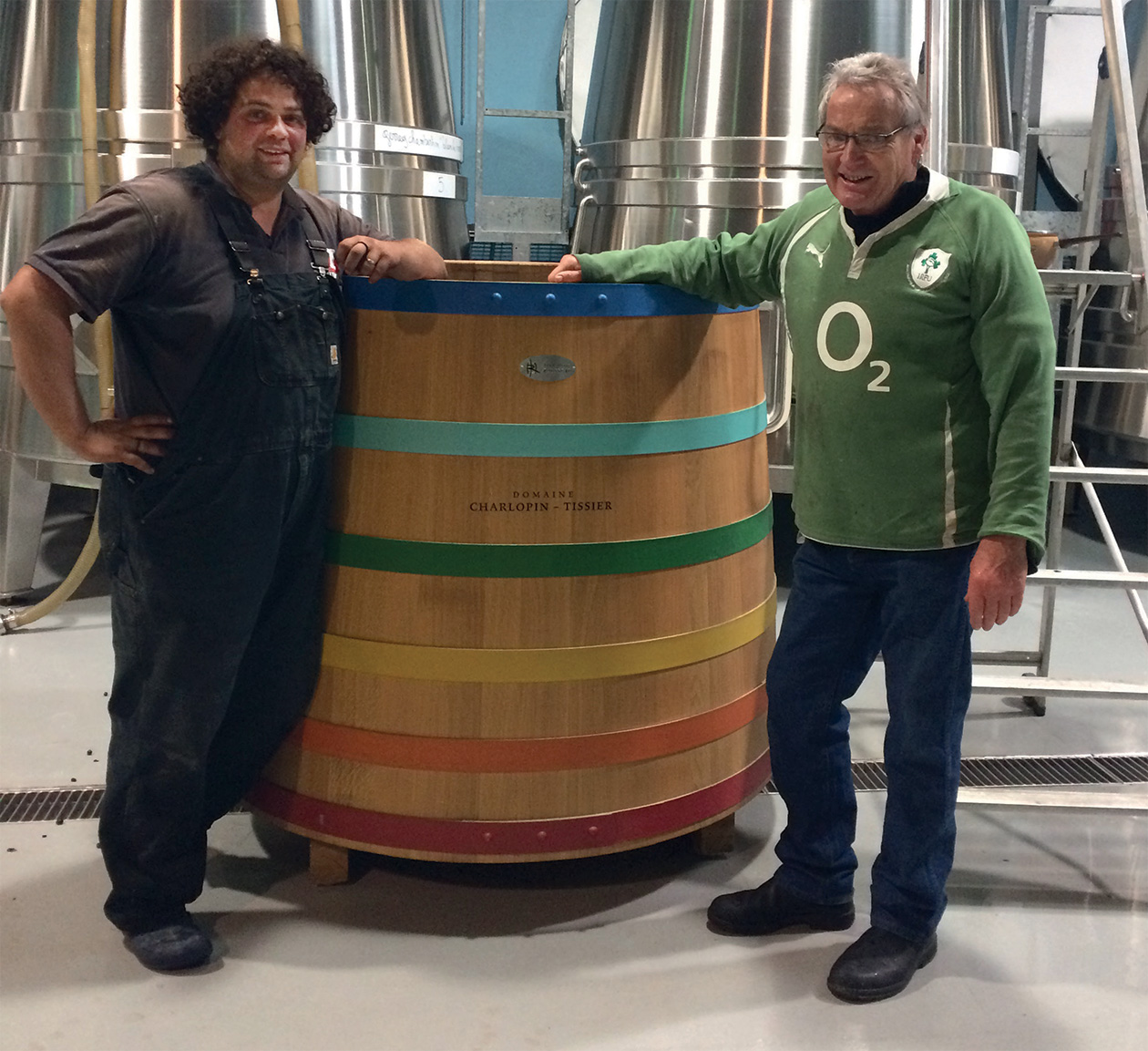 Brian Franklin (right) with Yann Charlopin at Domaine Charlopin Tissier in Morey St Denis