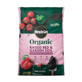 Miracle-Gro Organic Raised Bed & Garden Soil With Quick Release Natural Fertilizer, Peat Free, 1 Cu. Ft.