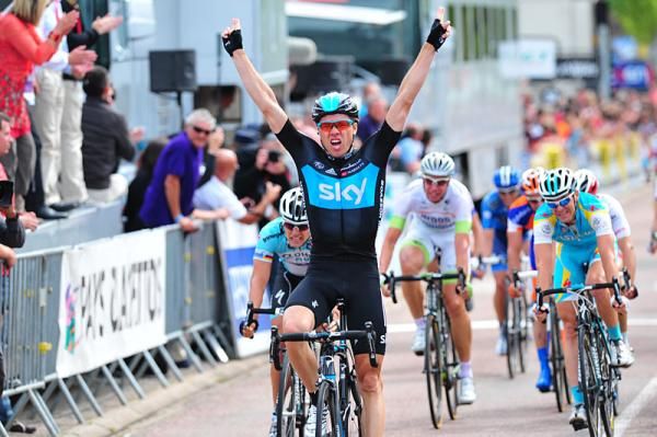 Edvald Boasson Hagen (Team Sky) celebrates a stage win