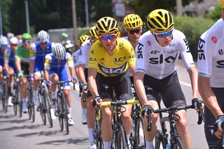 Geraint Thomas (Team Sky) in the maillot jaune