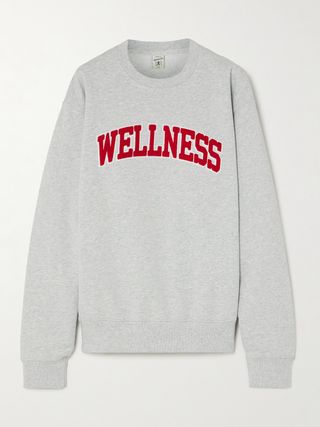 Wellness Ivy Flocked Cotton-Blend Jersey Sweatshirt