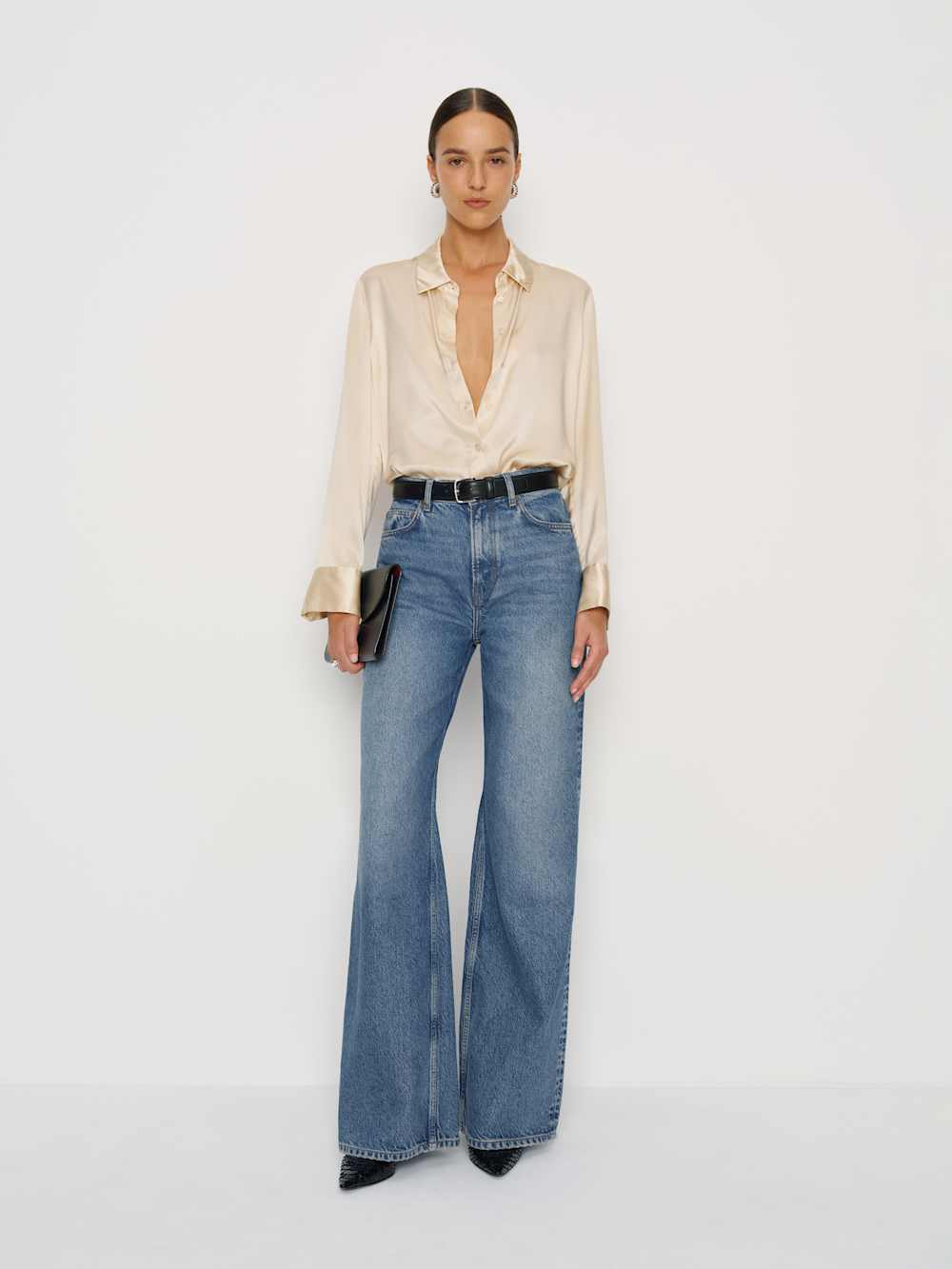 Cary High Rise Slouchy Wide Leg Short Jeans