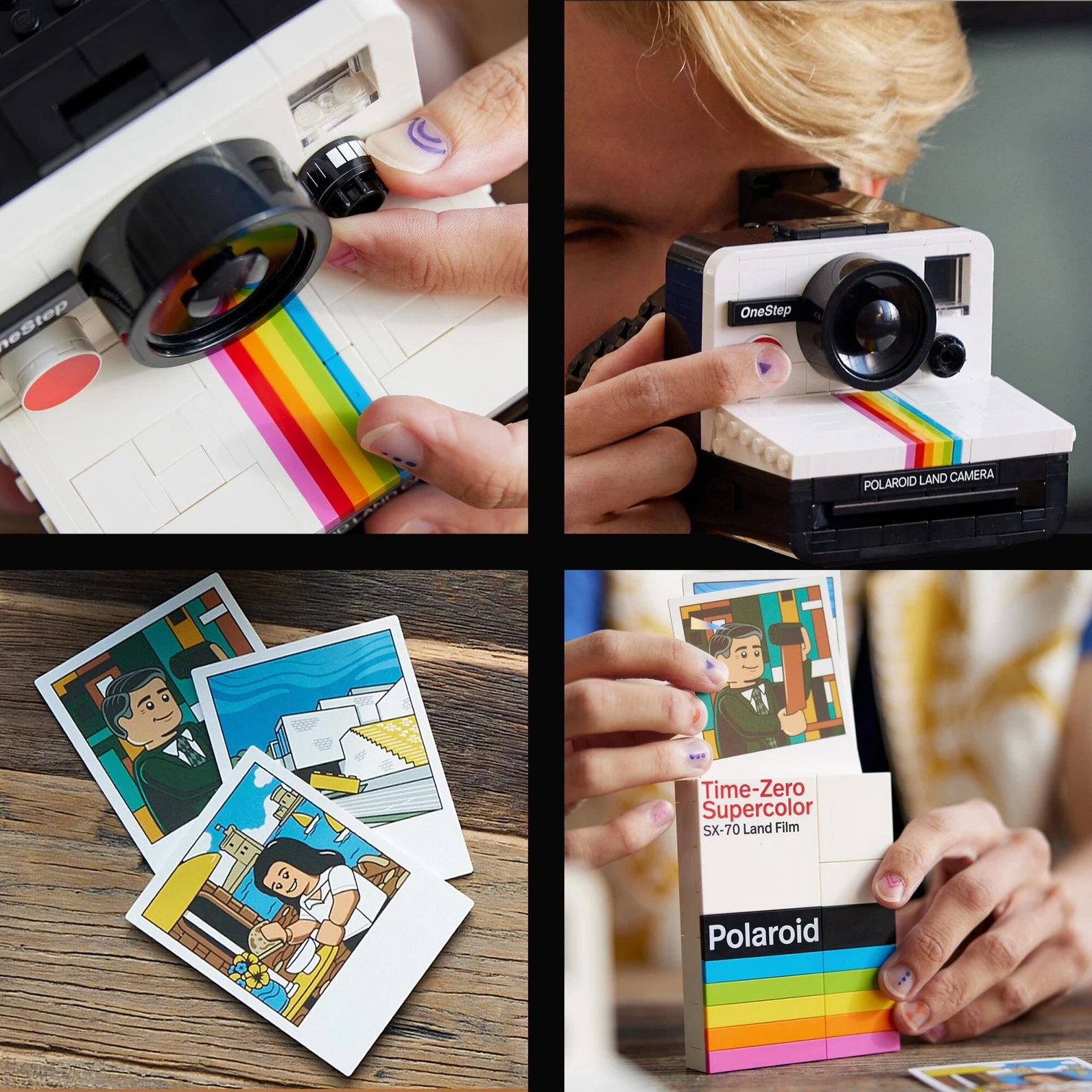Lego Polaroid instant camera build completed and in the hand