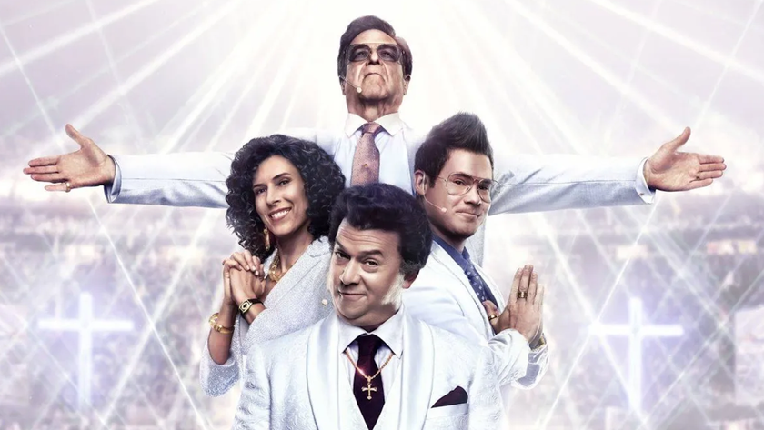 &quot;The Righteous Gemstones&quot; s4: (Clockwise from top) Eli Gemstone (played by John Goodman), Kelvin Gemstone (Adam DeVine), Jesse Gemstone (Danny McBride) and Judy Gemstone (Edi Patterson)