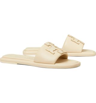 Double-T Leather Sport Slide Sandal