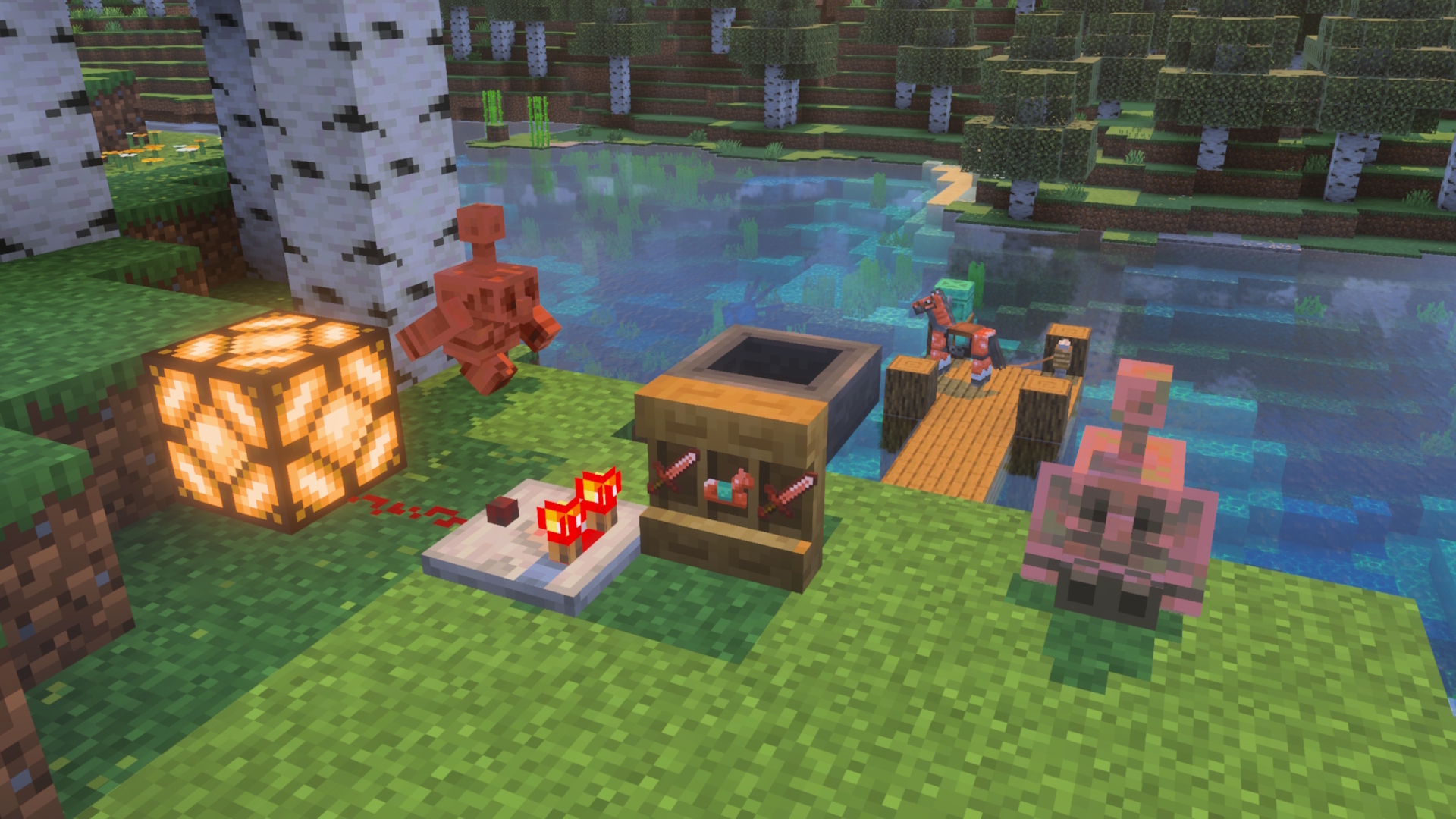 Screenshot of the new copper horse armor in Minecraft.