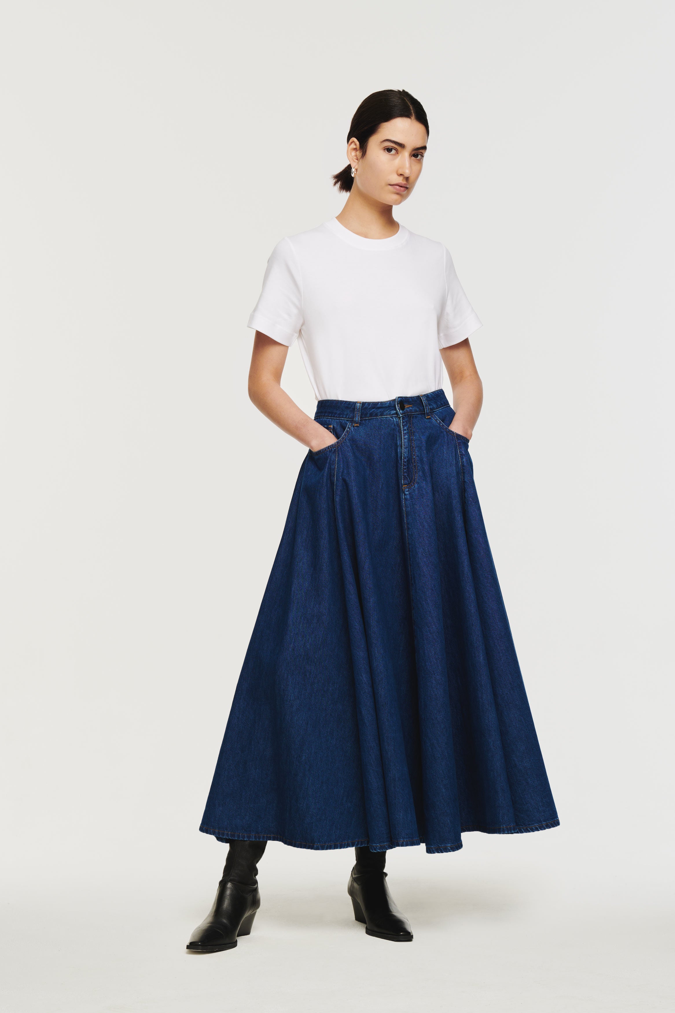 Luna Volume Ankle Length Skirt