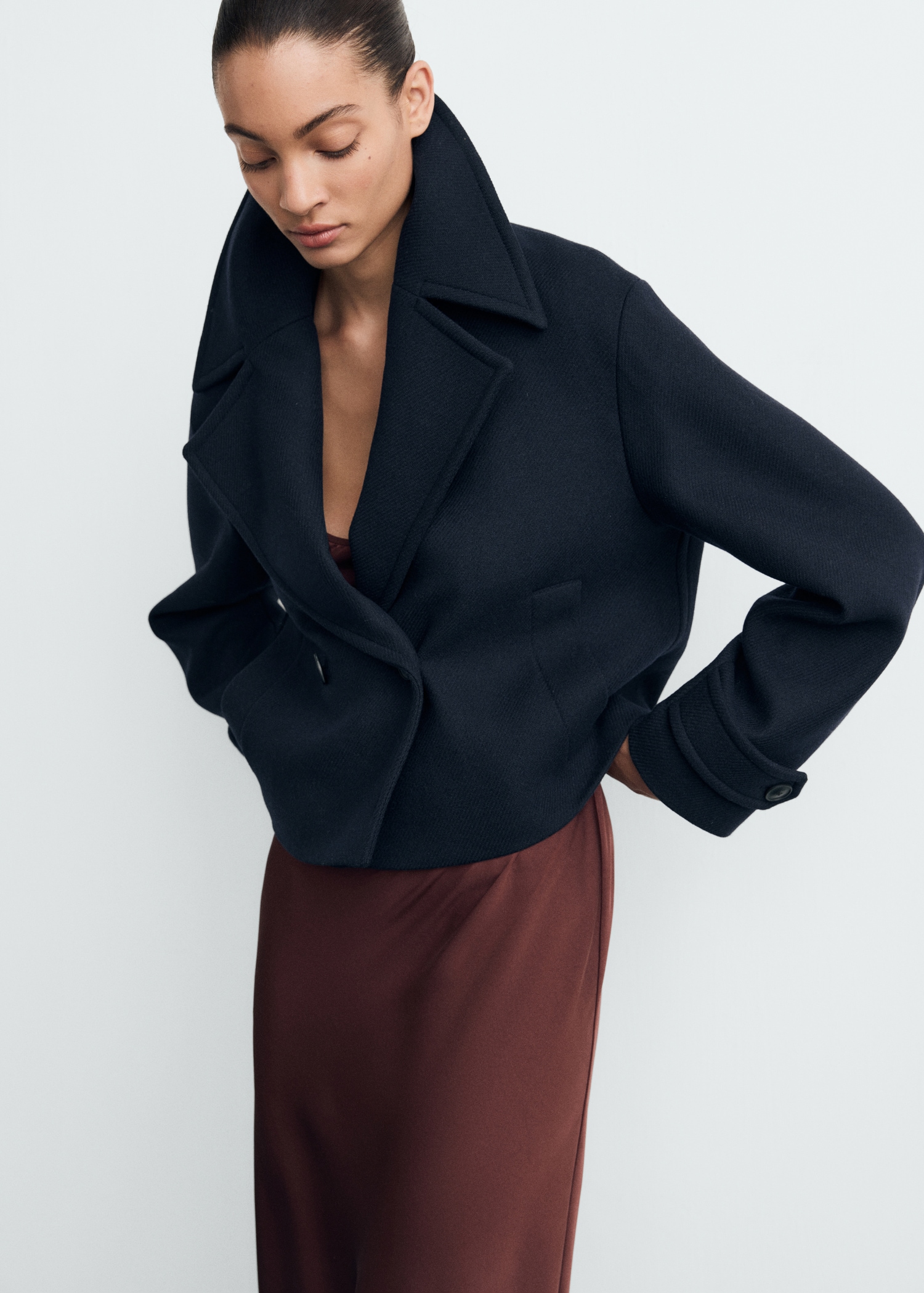 Wool-Blend Jacket With Maxi Lapels - Women | Mango Usa