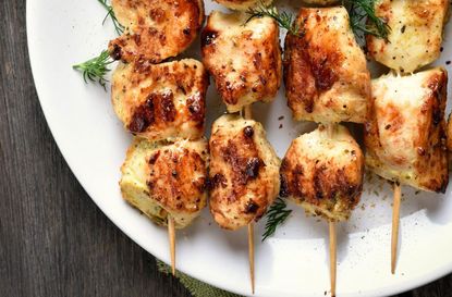 Lemongrass and lime herby chicken kebabs