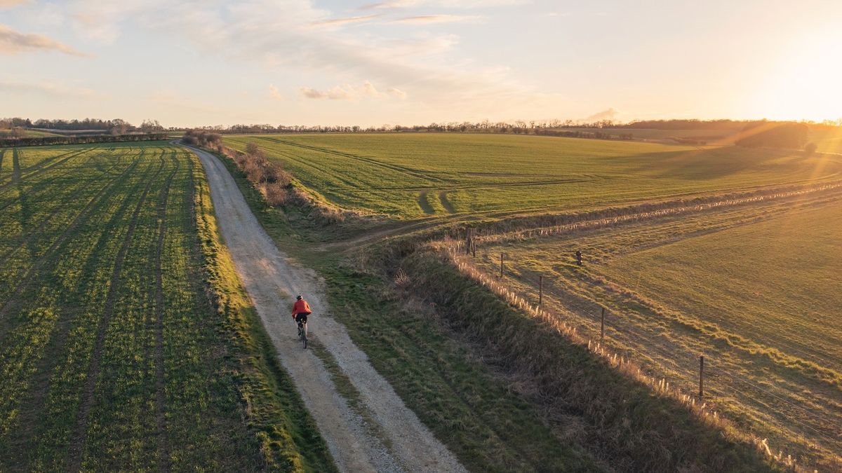 cyclist on countryside track