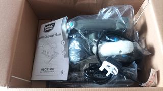 MacAllister 1500W Circular Saw wrapped in box