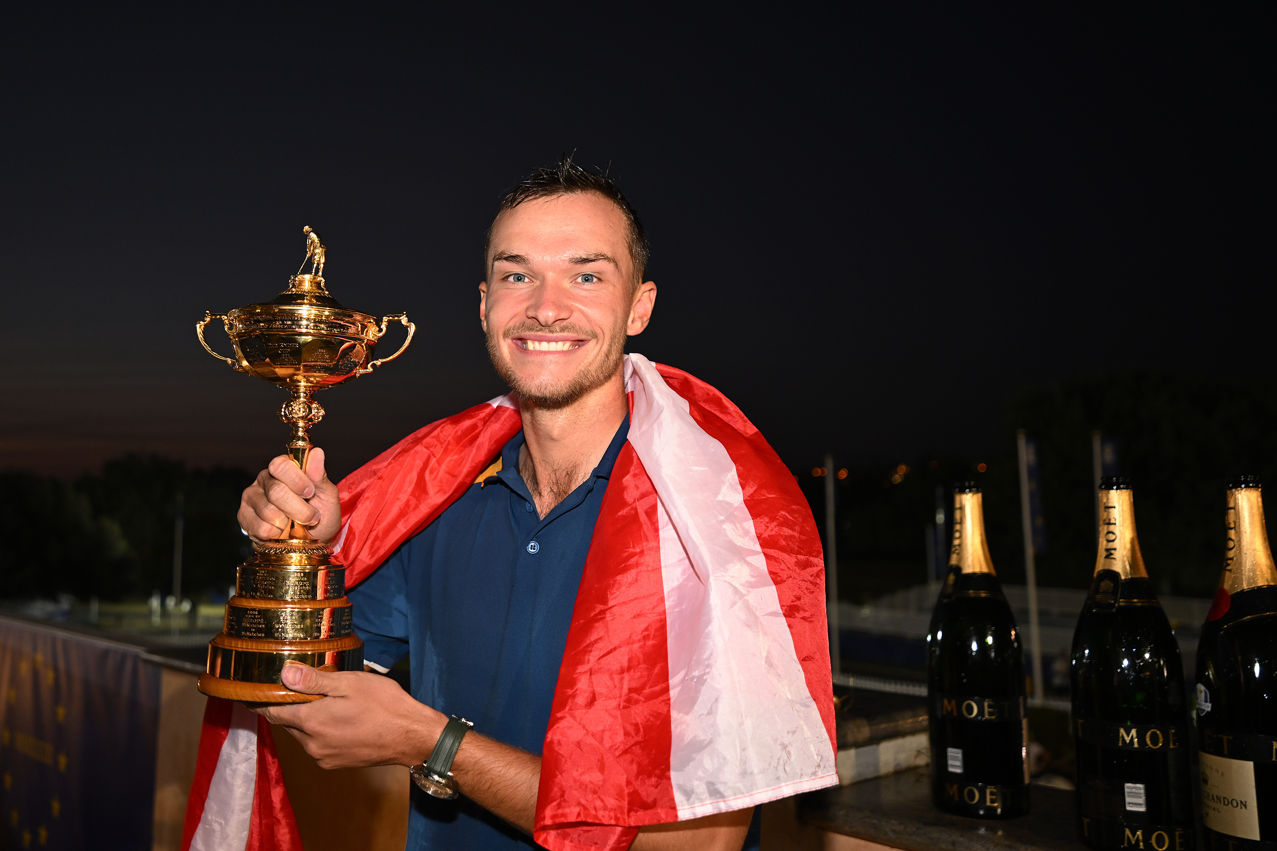 Nicolai Hojgaard holds the Ryder Cup
