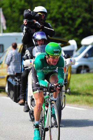 Thomas Voeckler (Europcar) put in a respectable time trial to hold fourth overall