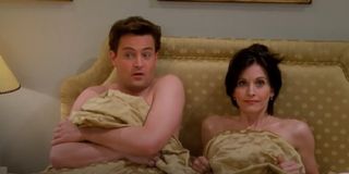 Monica and Chandler after they first sleep together in Friends.