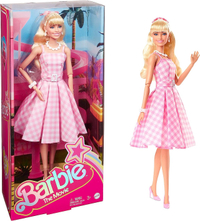 Barbie The Movie Doll, Margot Robbie as Barbie in Pink &amp; White Gingham Dress, Collectible Doll: $25 on Amazon