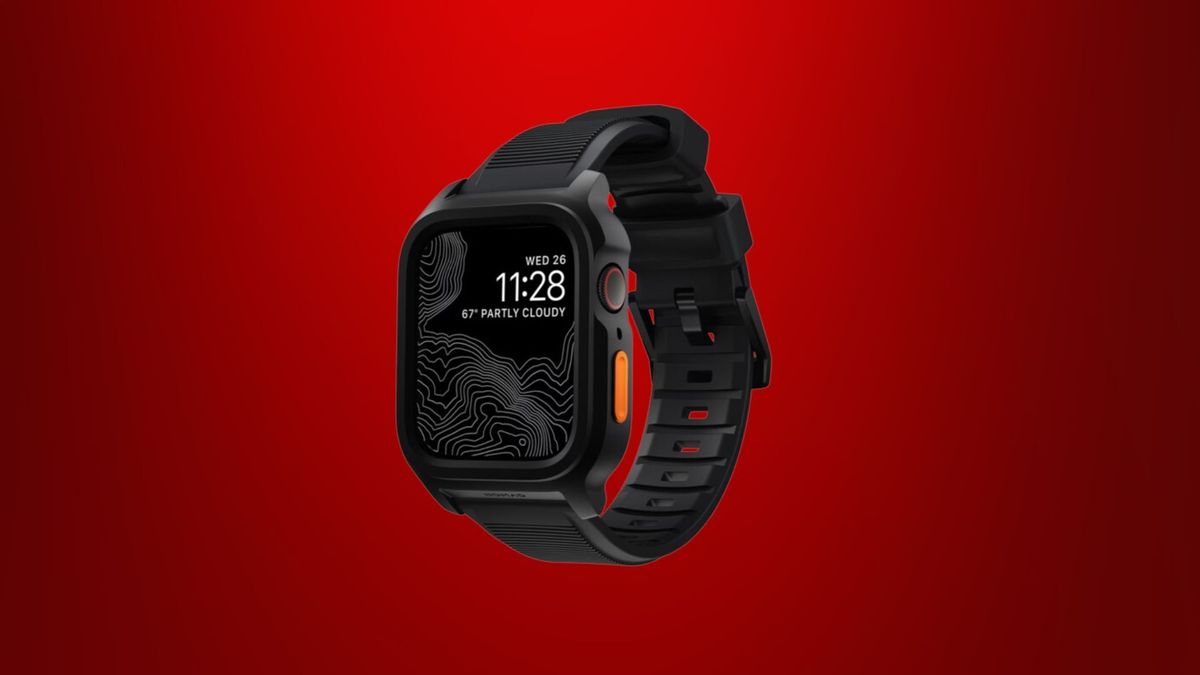 Apple Watch Ultra encased in Nomad&#039;s Rugged Case