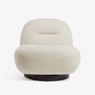 Next Cosy Boucle Ivory Natural Otis Swivel Accent Chair