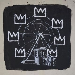 Crowns like these in Banksy's new mural feature in many of Basquiat's work