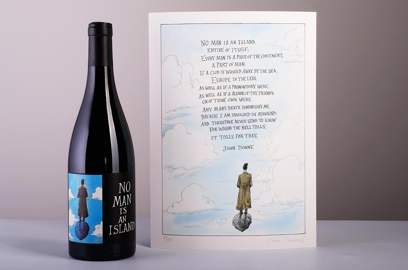 no man is an island Hospitality Action charity wine