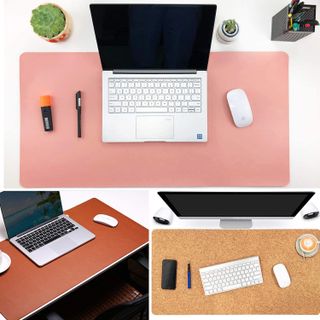 Aothia Eco-Friendly Natural Cork & Leather Double-Sided Office Desk Pad