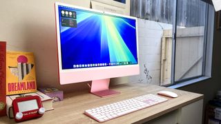 Apple iMac M4 review unit on desk