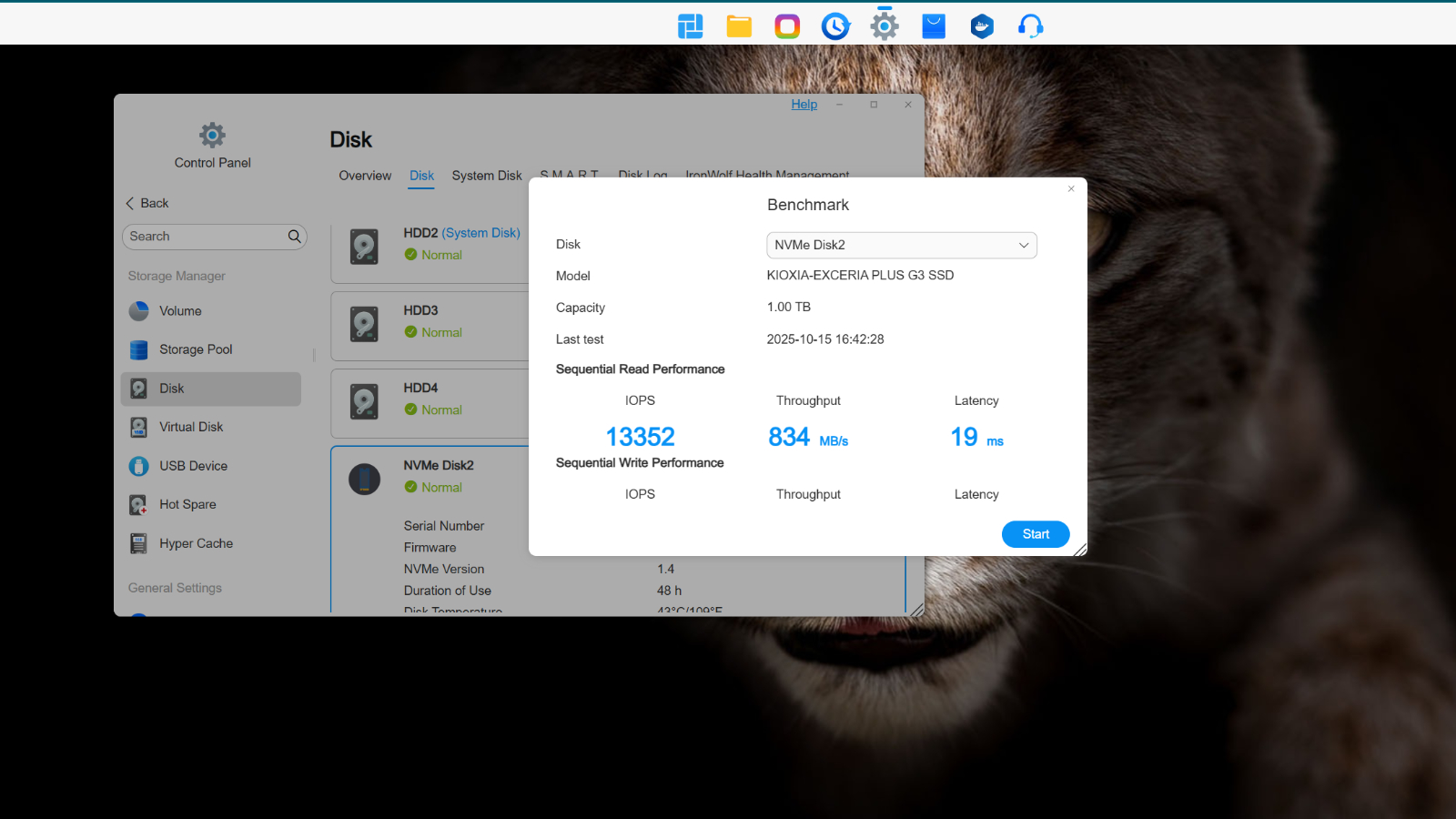 Benchmarking an M.2 drive on TOS 6.0