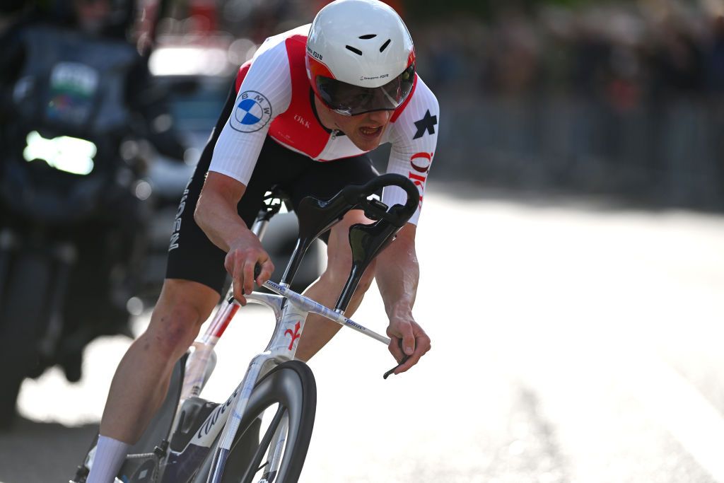 HASSELT BELGIUM SEPTEMBER 11 Stefan Kung of Team Switzerland sprints during the 30th UEC Road Cycling European Championships 2024 Mens Elite Individual Time Trial a 313km from HeusdenZolder to Hasselt UCIWT on September 11 2024 in Hasselt Belgium Photo by Luc ClaessenGetty Images
