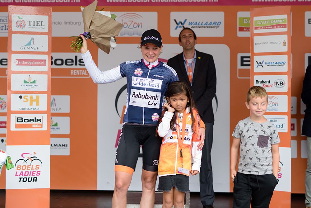 Roxane Knetemann (Rabo Liv) is awarded the most combative rider at the 119 km Stage 6 of the Boels Ladies Tour 2016