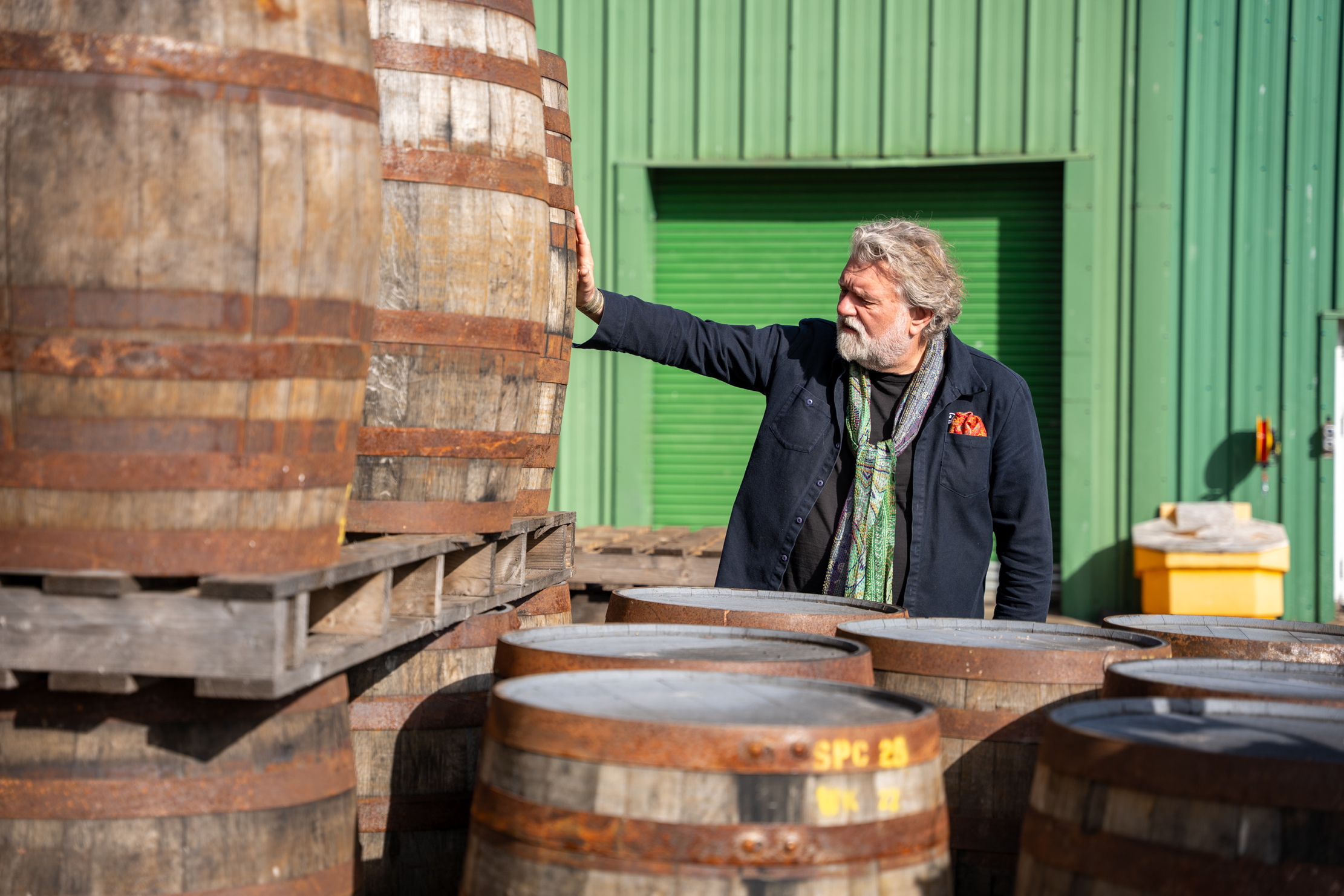 Si King inspects a whisky cask