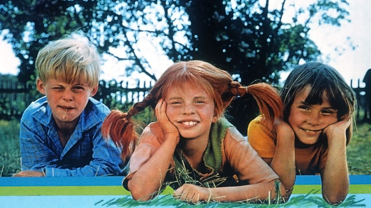 Pippi sammen med Tommy og Annika Pippi Langstrømpe