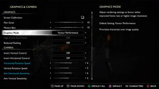 God of War Ragnarok graphics modes menu