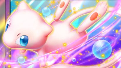 Artwork for the Mew ex card introduced in Pokemon TCG Pocket's Mythical Island expansion.