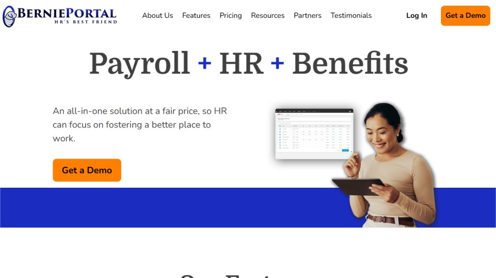 BerniePortal website screenshot (May 2025).