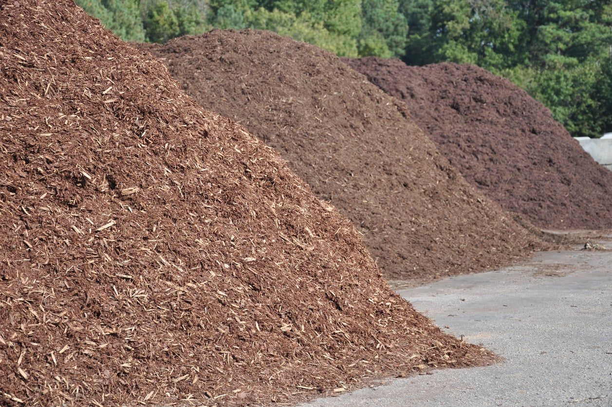 Piles Of Berm Mulch