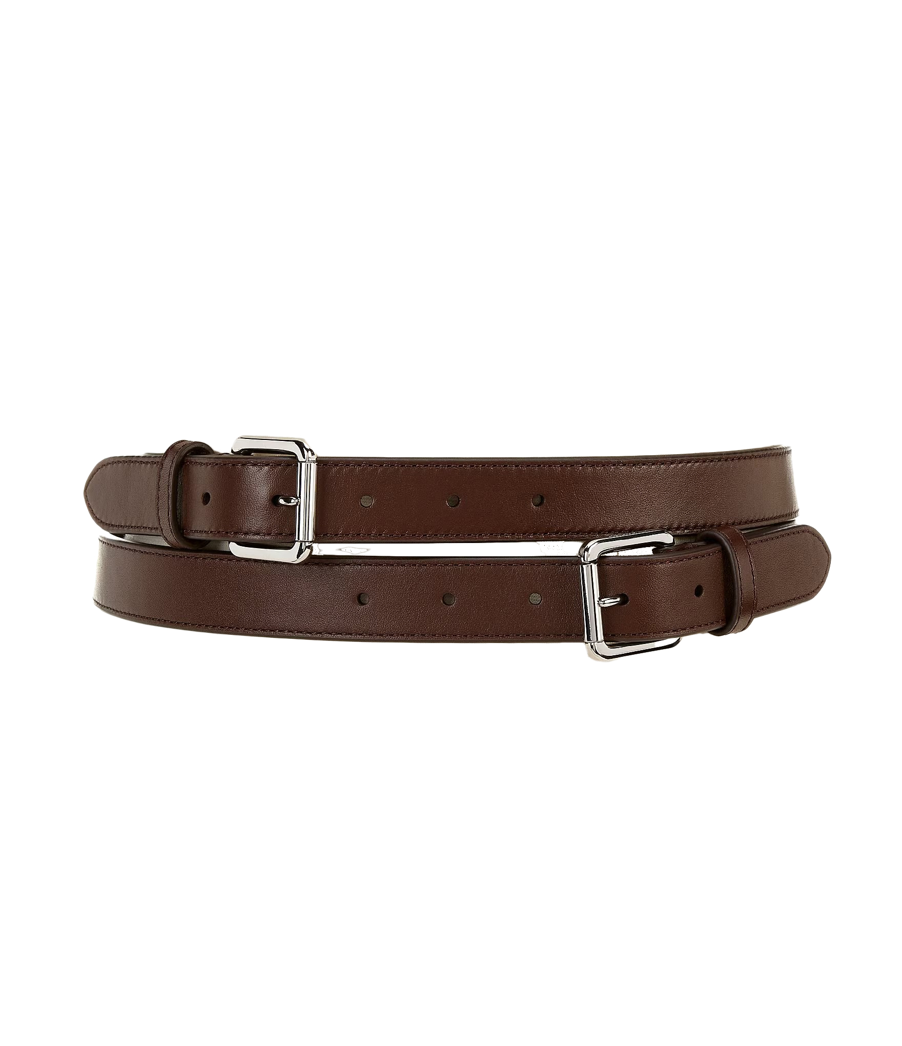 Ralph Lauren, Leather Double Buckle Stacked Wide Belt