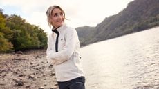 Helen Skelton wearing the Columbia Women's Benton Springs Printed Half Snap Fleece
