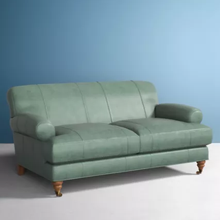 teal leather sofa