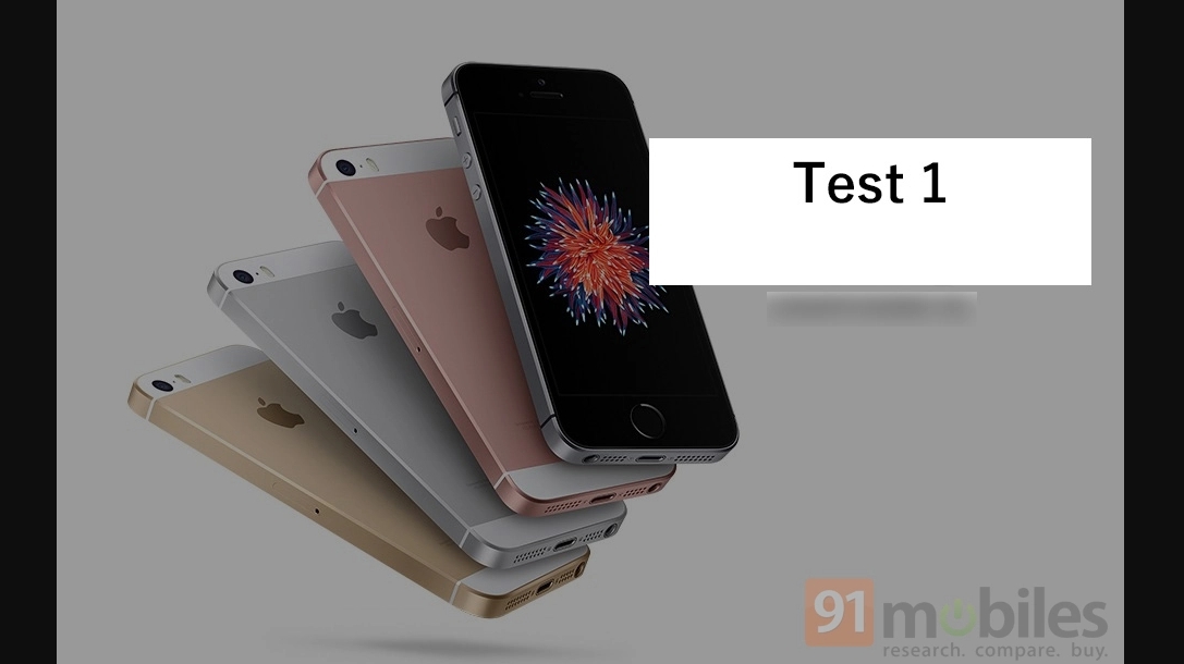 A leaked test page for the iPhone SE 3