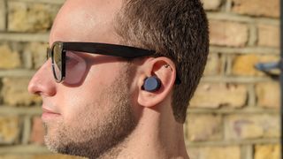 James Frew wearing the Jabra Elite 7 Active wireless earbuds