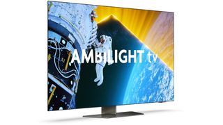 Philips OLED809 Ambilight TV with an sstronaut on screen