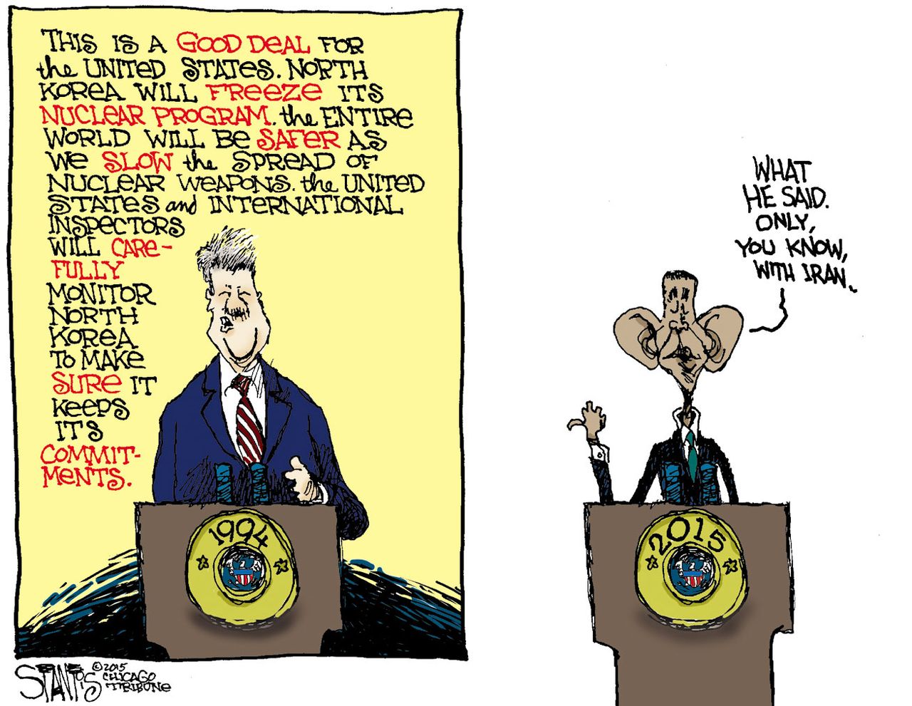 Obama cartoon World Iran Nuclear Deal