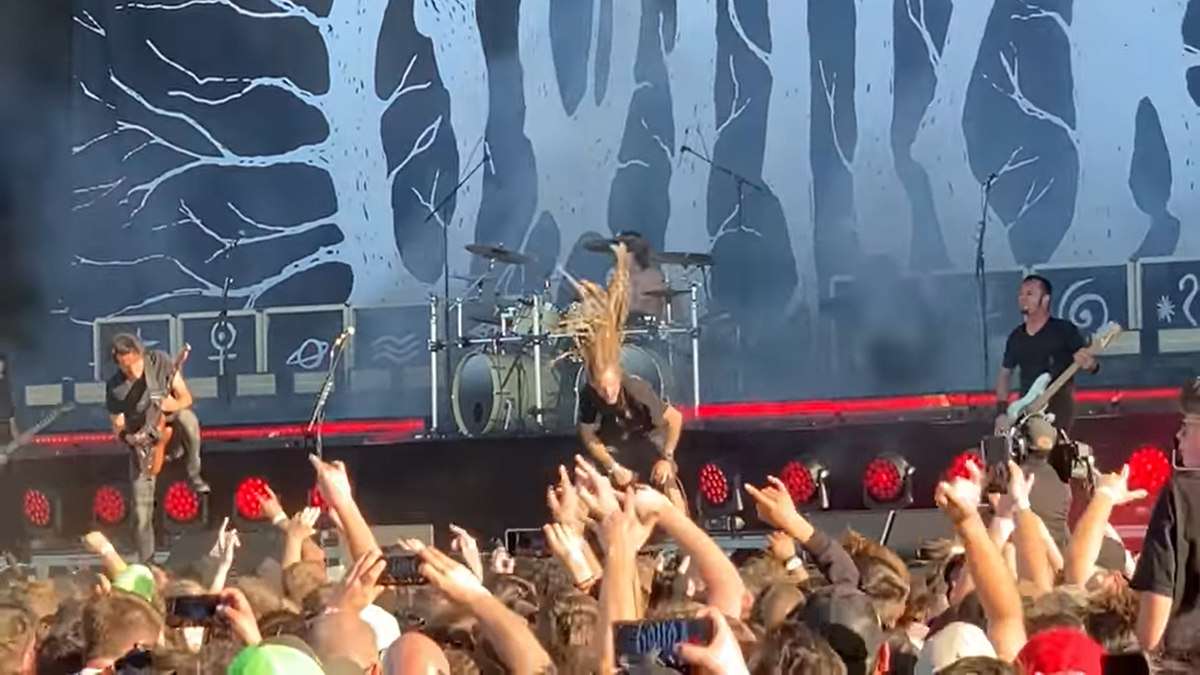 Lamb Of God&#039;s Randy Blythe appears on stage with Gojira