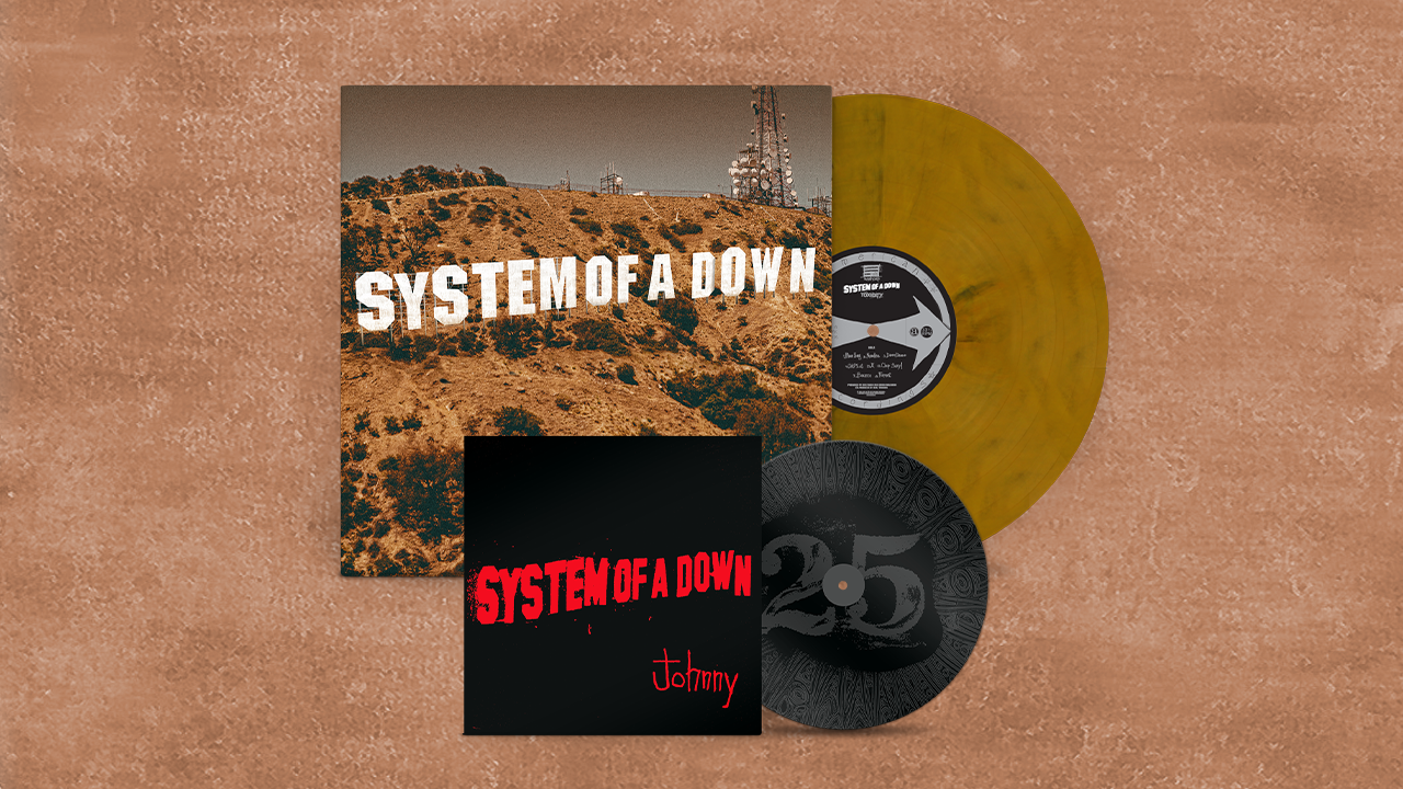 Amber-coloured vinyl copy of System Of A Down's album Toxicity, with the cover artwork