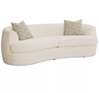 Cream, curved, boucle sofa