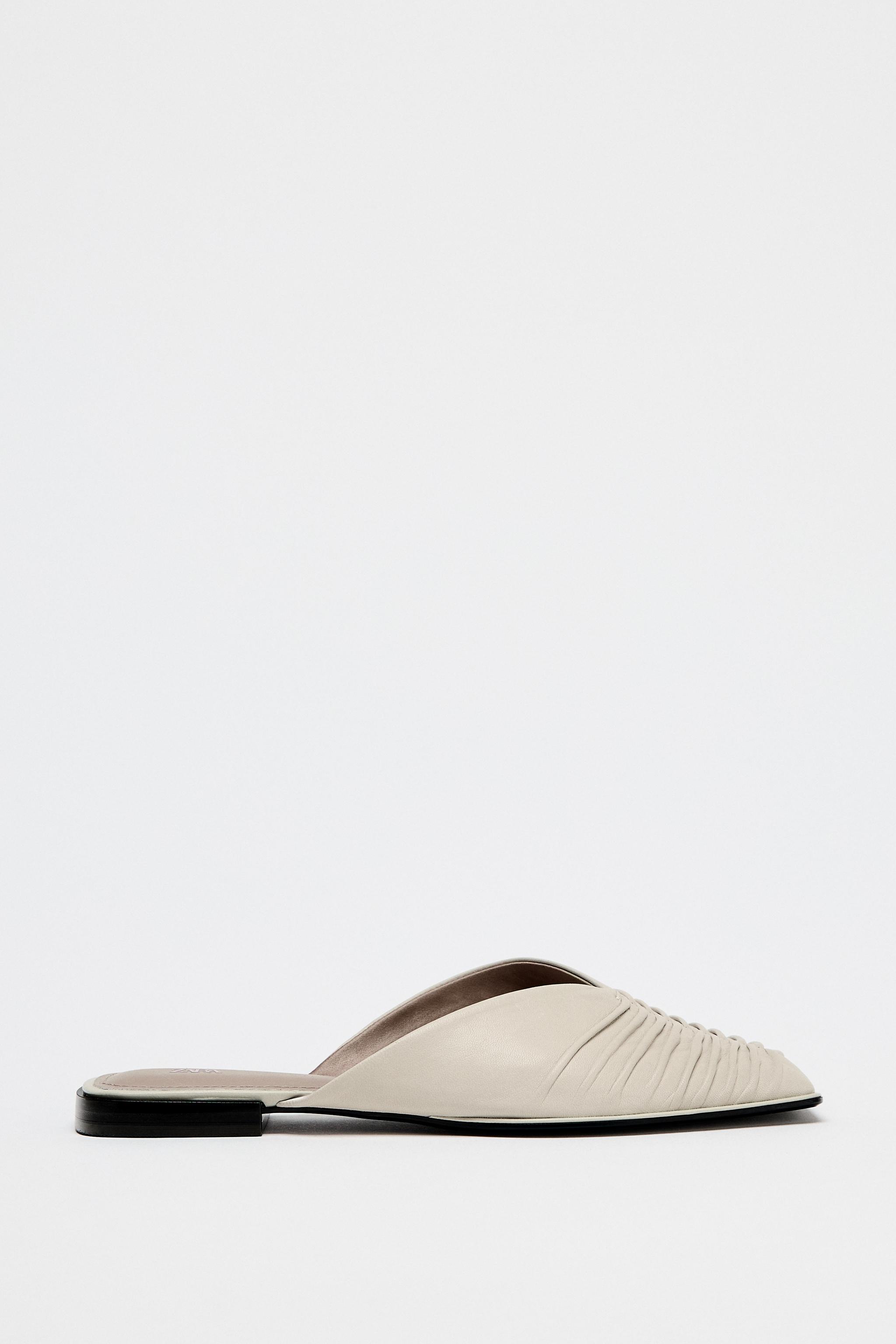 Leather Gathered Mules
