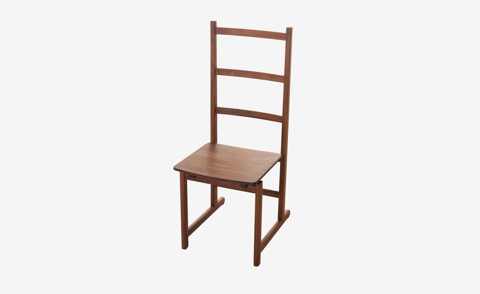 A wooden dining chair.